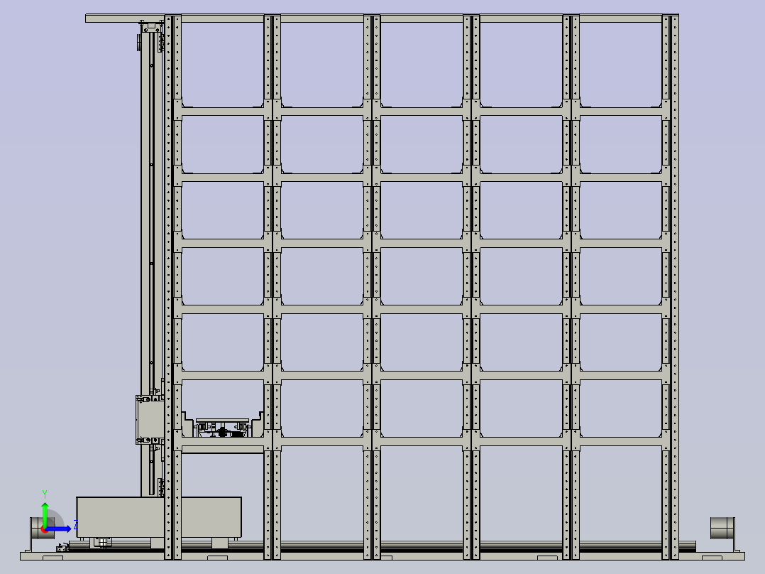 巷道堆垛自动存取装置左视图