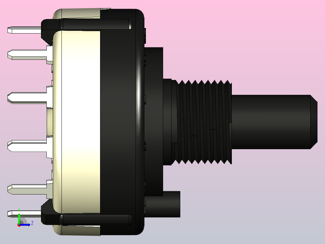 旋转式晶片开关左视图