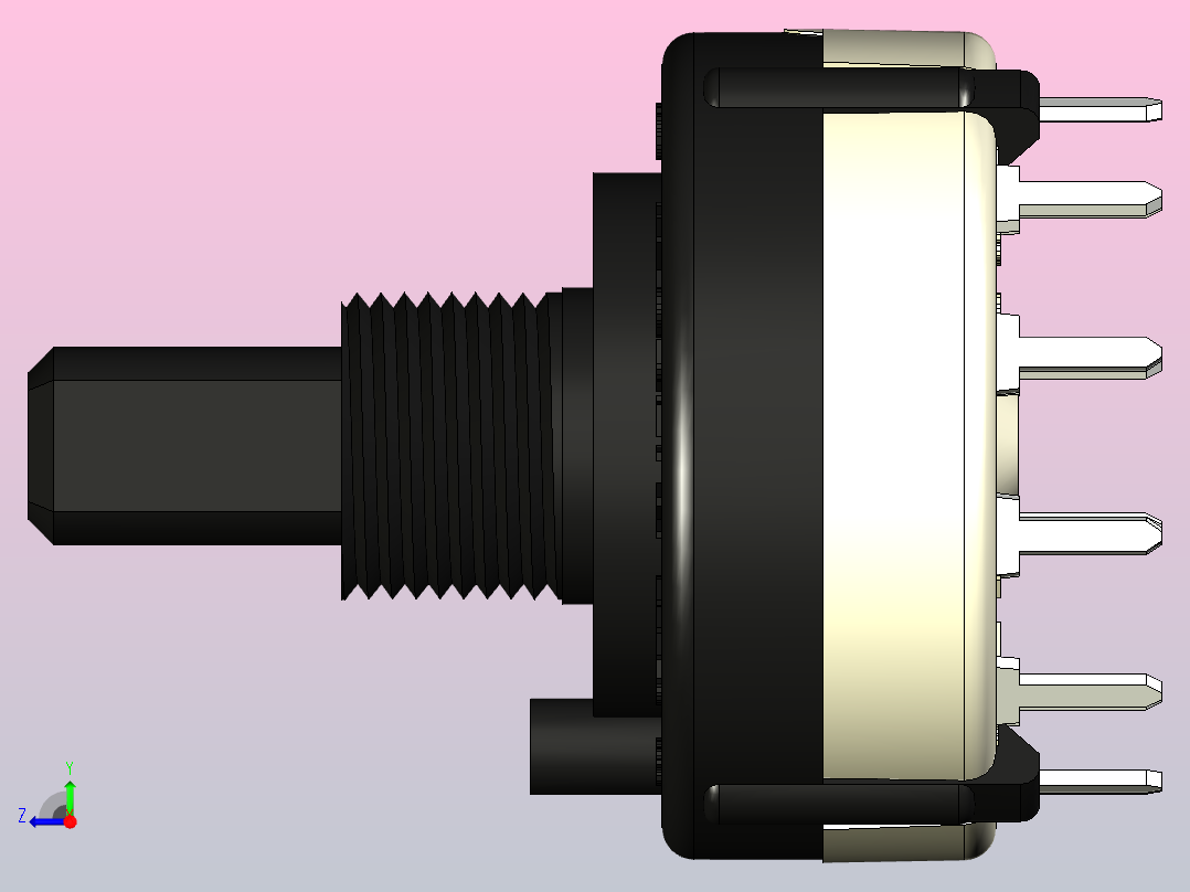 旋转式晶片开关右视图
