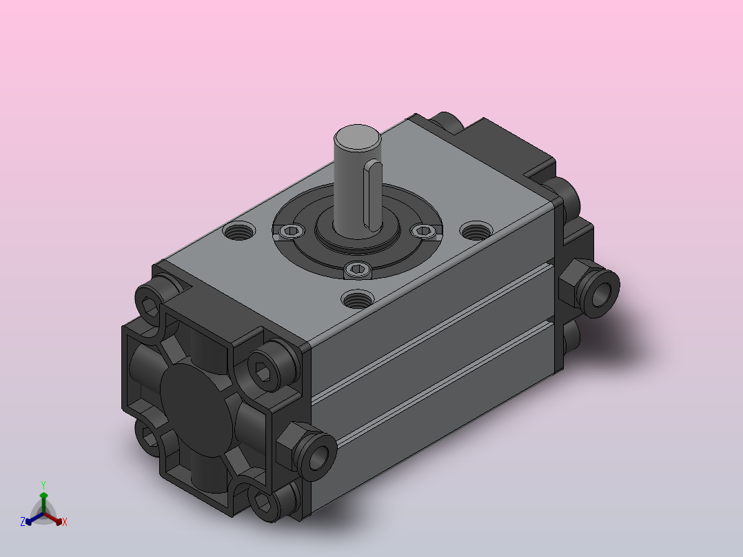 旋转气缸HCRA1系列[HCRA1BS63-90]主视图