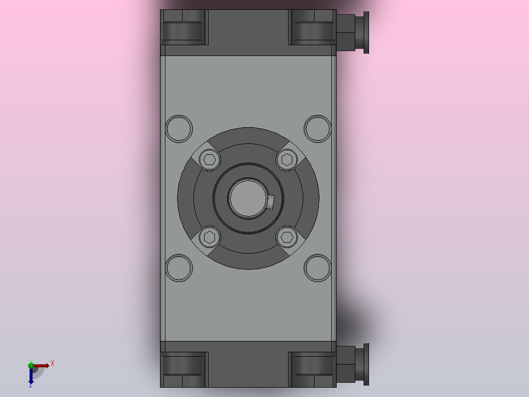 旋转气缸HCRA1系列[HCRA1BS63-90]俯视图
