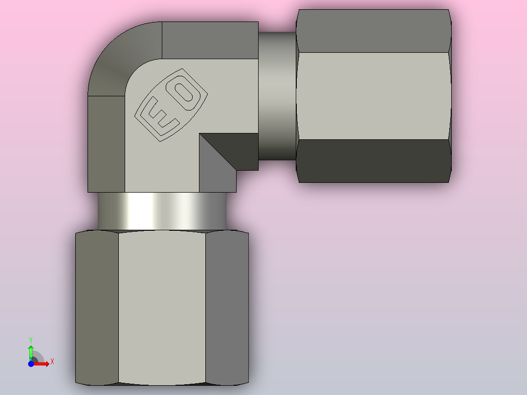 EO管接头弯头W06ZL71.igs前视图