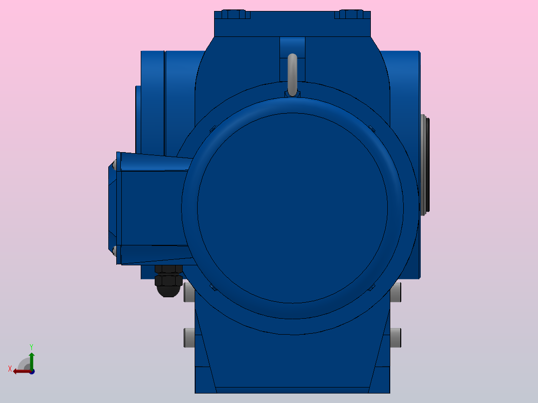 SAZ77小法兰空心轴安装斜齿-蜗轮蜗杆减速机SAZ77-YV0.75-4P-157.08-M1-0°-A后视图