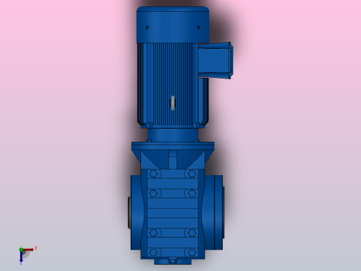 SAZ77小法兰空心轴安装斜齿-蜗轮蜗杆减速机SAZ77-YV0.75-4P-157.08-M1-0°-A俯视缩略图