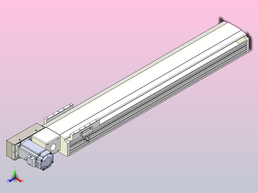 皮带直线轴半封闭可选导轨TPA-HNB-140D-120-L650-ML-C-P40-N3主视图