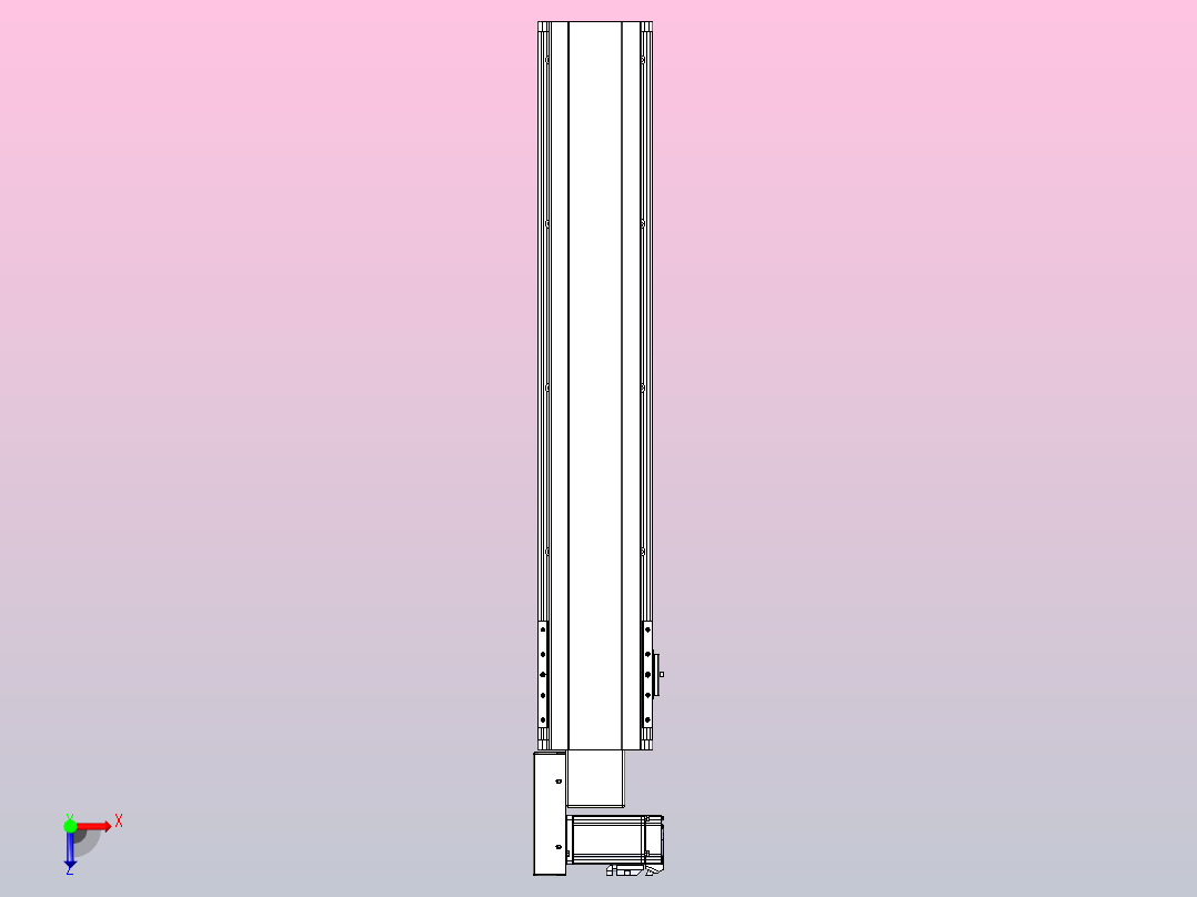 皮带直线轴半封闭可选导轨TPA-HNB-140D-120-L650-ML-C-P40-N3俯视图