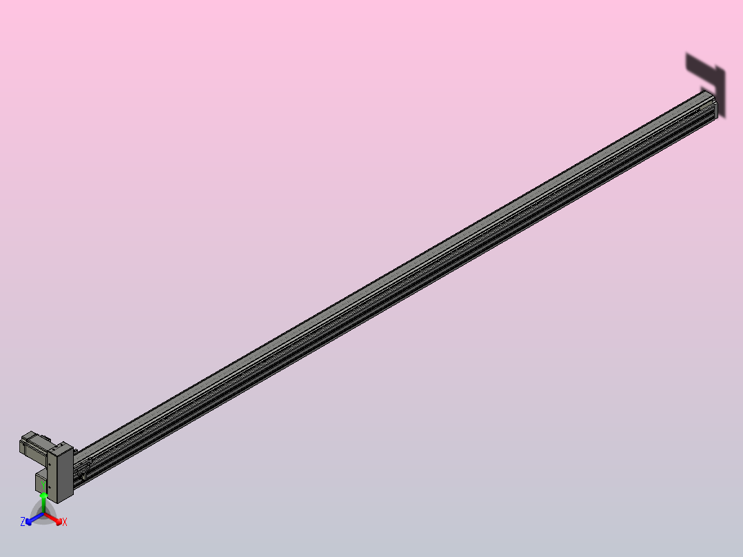 皮带直线轴半封闭可选导轨TPA-HNB-65S-90-L2450-RU-C-P10-N3主视图