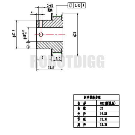 滑轮GT2 32齿10毫米孔缩略图