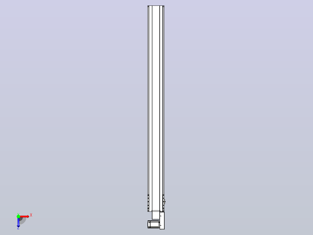 皮带直线轴半封闭可选导轨TPA-HNB-175D-140-L1900-MR-Y-P75-N3俯视图