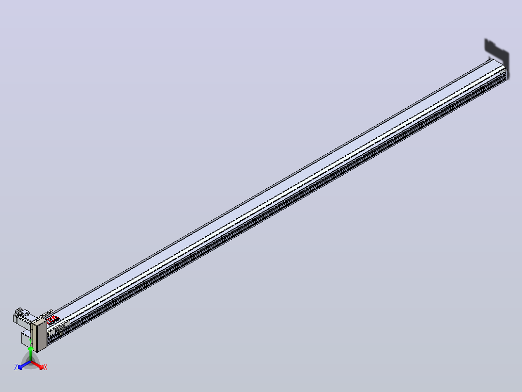 皮带直线轴半封闭可选导轨TPA-HNB-120D-110-L2750-RU-Y-P40-N3正等轴测图