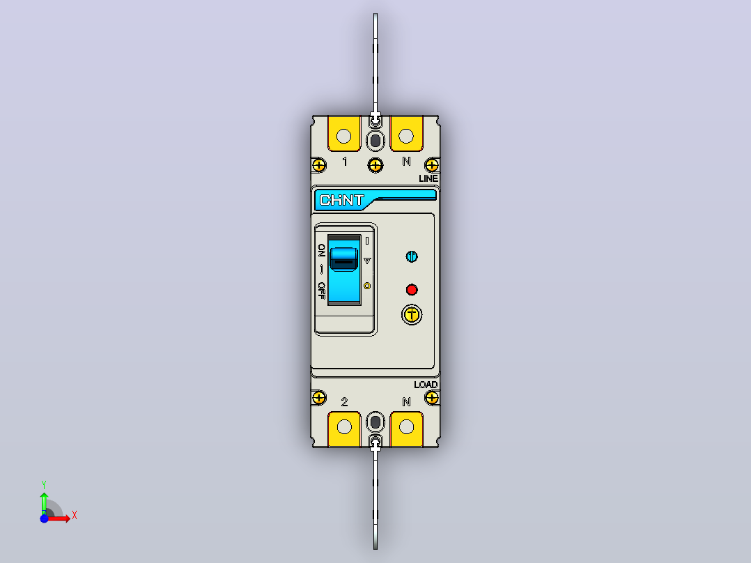 NXMLE-160S 2P剩余电流动作断路器三维模型202209前视图