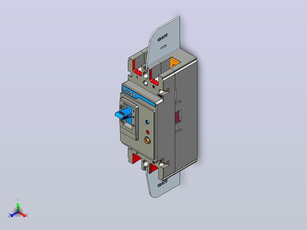 NXMLE-160S 2P剩余电流动作断路器三维模型202209正等轴测图