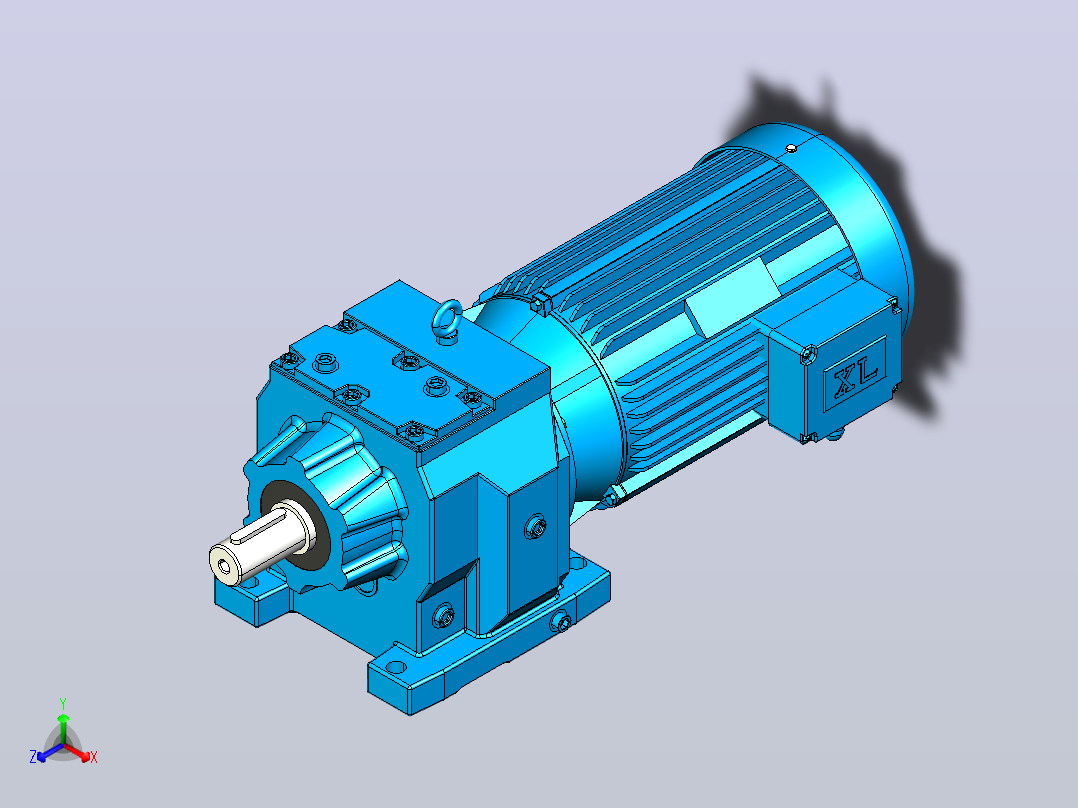 R47斜齿轮减速机[R47-Y1.5-4P-4.5-M1-Ⅰ]正等轴测图