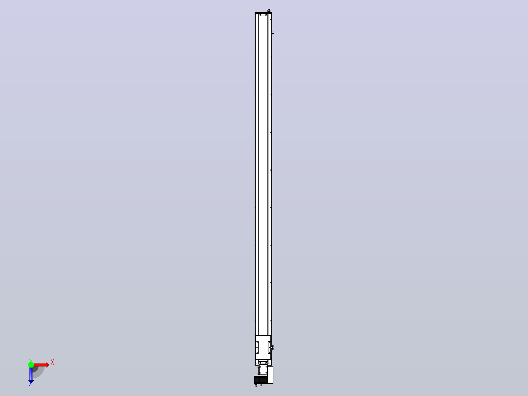 SCM14-2500-R滚珠花健、支撑座、滚珠丝杠、交叉导轨、直线模组俯视图
