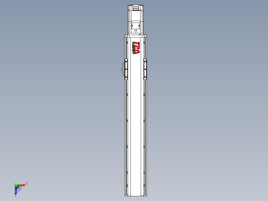 日规模组半封闭丝杆TPA-HNR-85D-1610C-L400-M-C-P20-N3俯视图