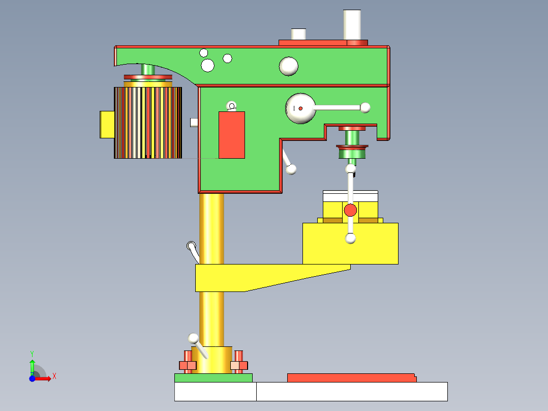 台钻【彩红网3D模型-caired.com】前视图
