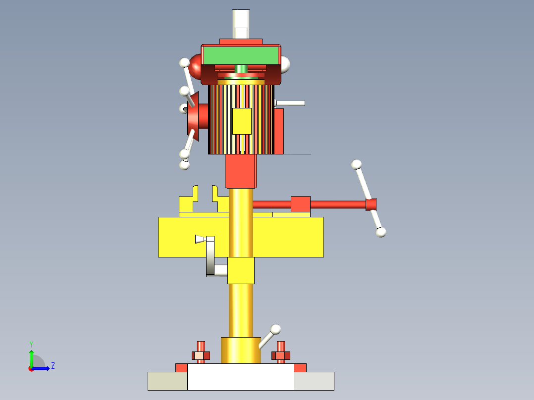 台钻【彩红网3D模型-caired.com】左视图