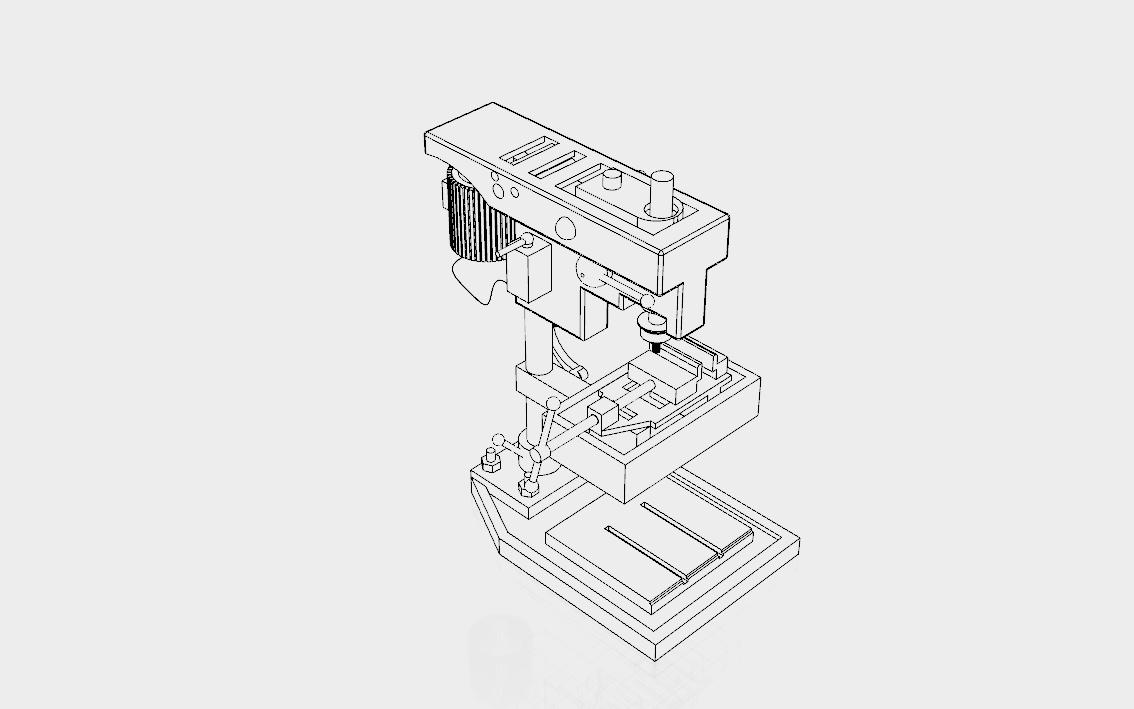 台钻【彩红网3D模型-caired.com】