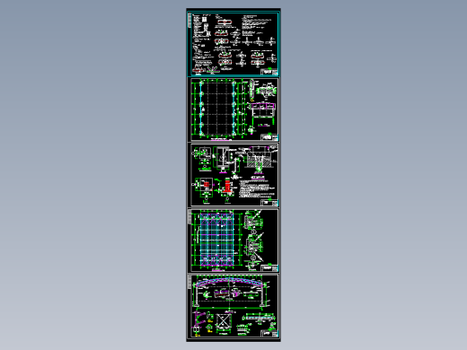 21米跨蔬菜圆弧大棚施工cad图纸双钢管图1纸