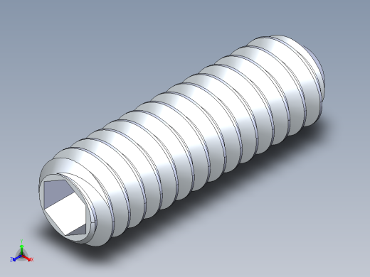 UNC 平头紧定螺钉-UNC SET SCREW 10-24 x0.625.STEP正等轴测缩略图