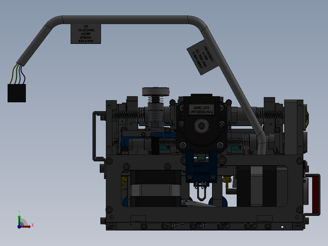 三轴万能机械手3D模型前视图