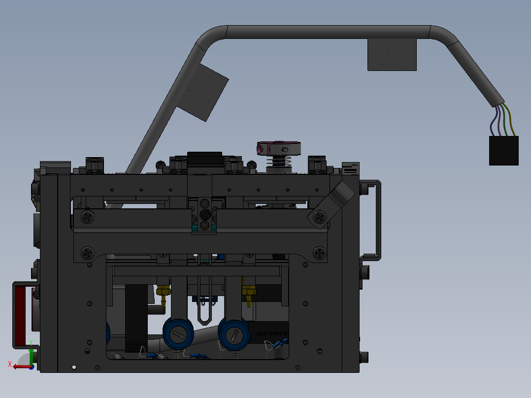 三轴万能机械手3D模型后视图