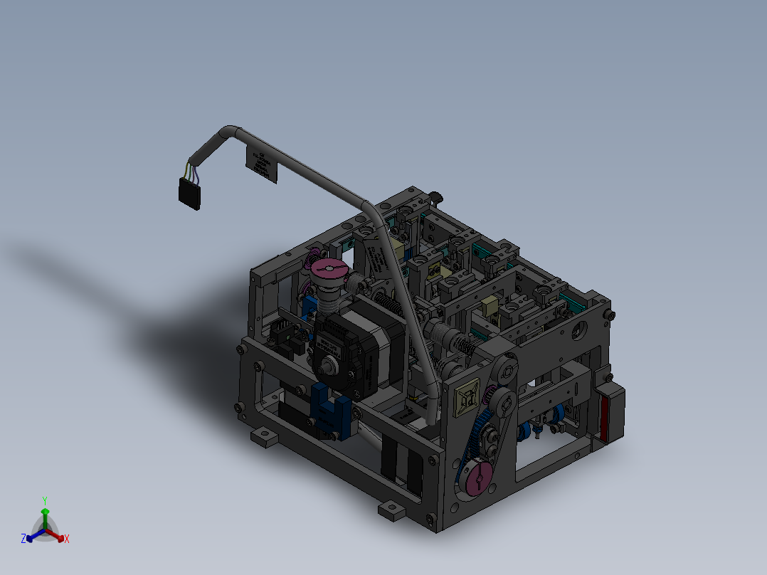 三轴万能机械手3D模型正等轴测图