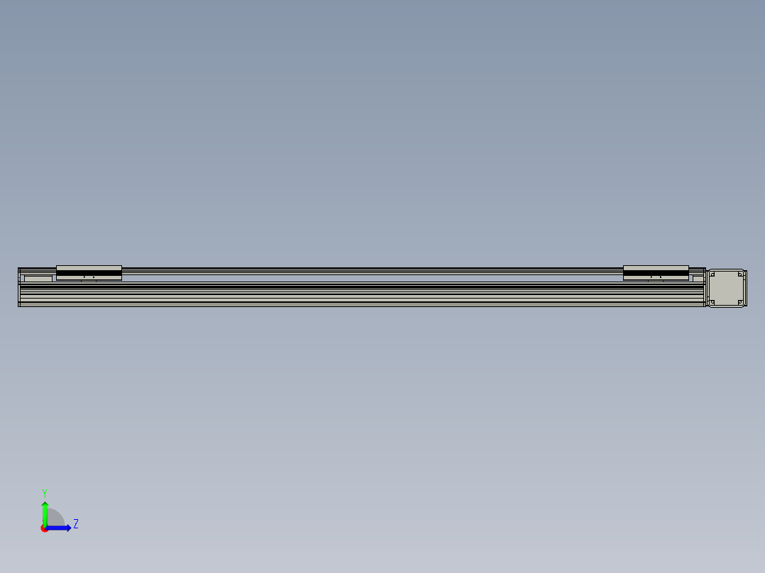 直线模组LHB17-L40-S1300-R(B)设计图纸左视图