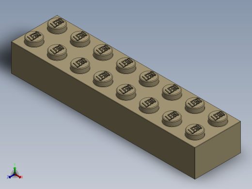乐高套装 4421基本积木-4141553 - 3007 Brick Yellow - Tan 2 x 8.SLDPRT