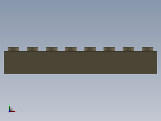 乐高套装 4421基本积木-4141553 - 3007 Brick Yellow - Tan 2 x 8.SLDPRT前视缩略图