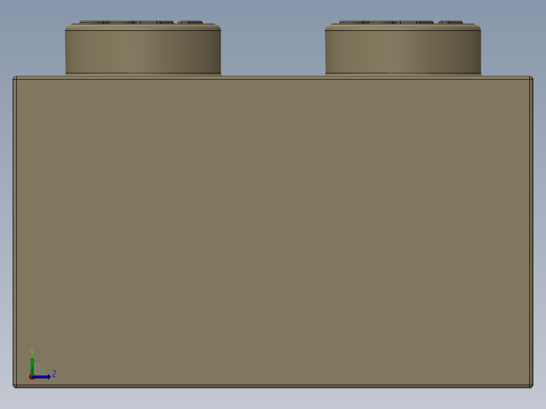 乐高套装 4421基本积木-4141553 - 3007 Brick Yellow - Tan 2 x 8.SLDPRT左视图