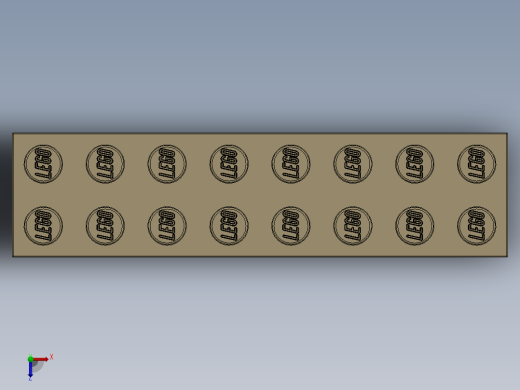 乐高套装 4421基本积木-4141553 - 3007 Brick Yellow - Tan 2 x 8.SLDPRT俯视缩略图