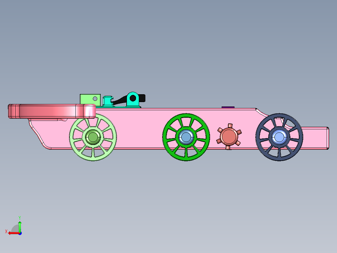 轮子移动巨弩达芬奇后视图