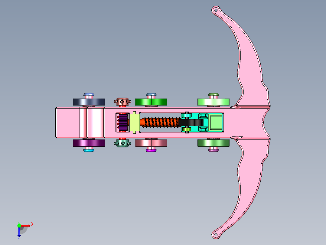 轮子移动巨弩达芬奇俯视图