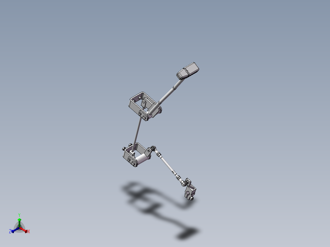 叉车之变速操作系统正等轴测图