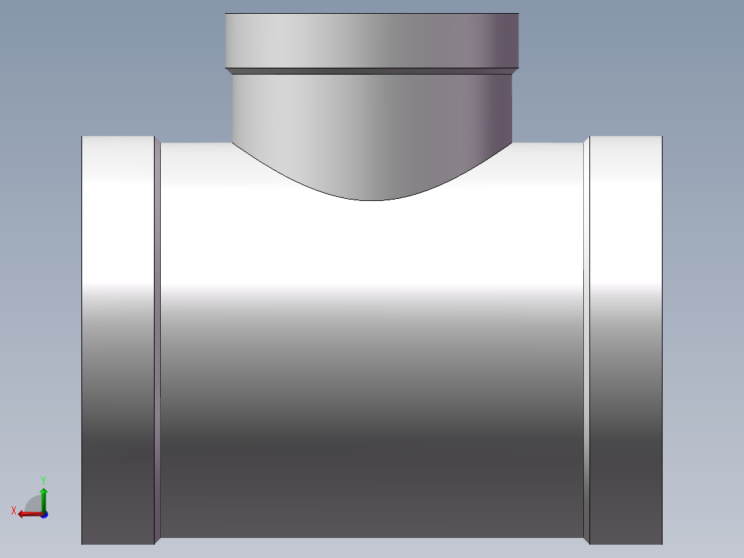 三通-异径 DN50-DN32后视图