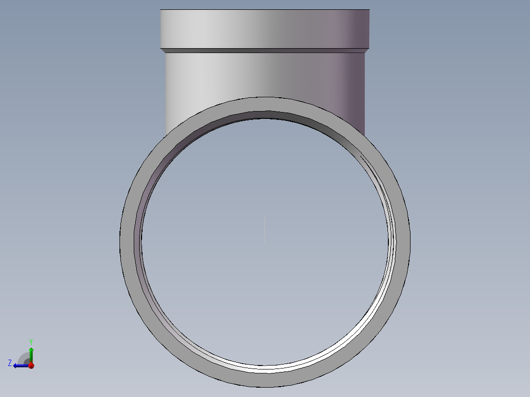 三通-异径 DN50-DN32右视图