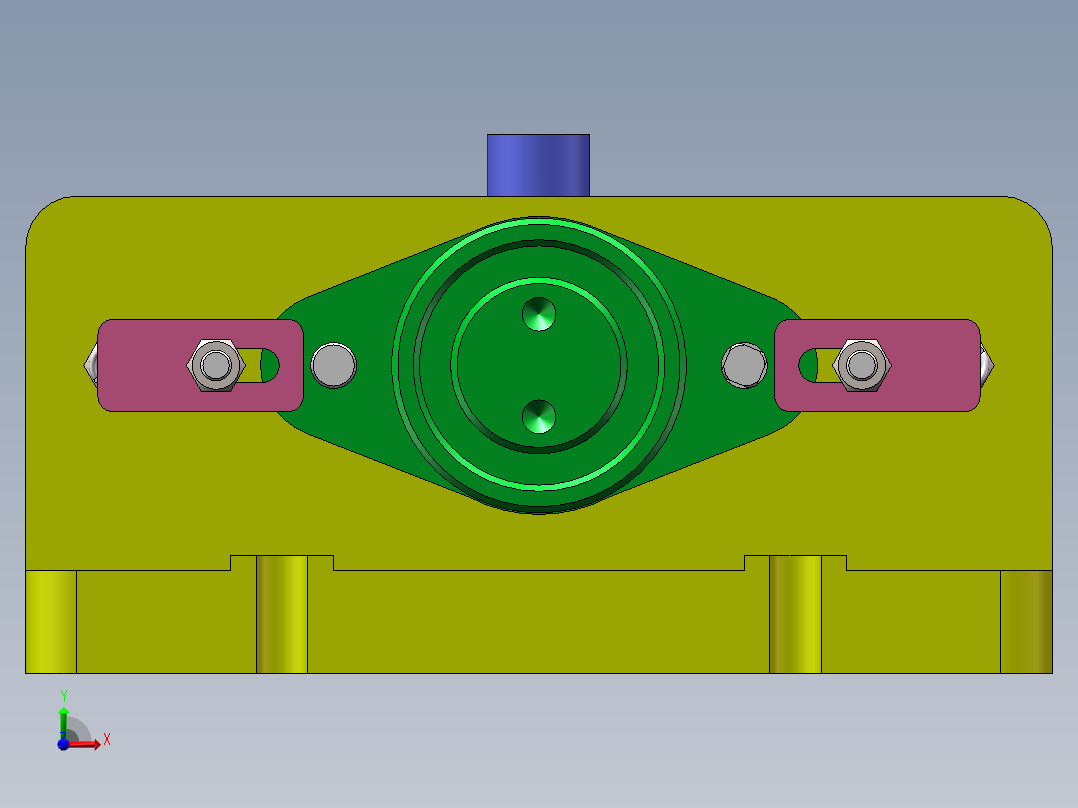 惰轮轴零件钻孔夹具三维+CAD设计资料前视图