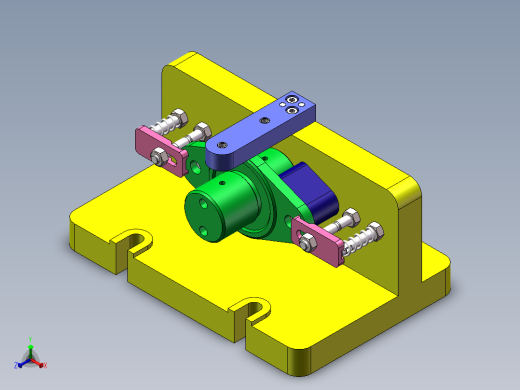 惰轮轴零件钻孔夹具三维+CAD设计资料正等轴测缩略图