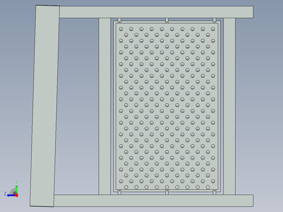 垃圾箱存放站右视图