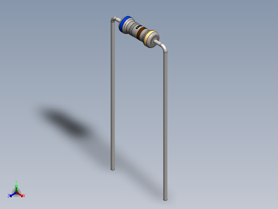 电容器 二极管 电阻器-Resistor 680 Ohm正等轴测图