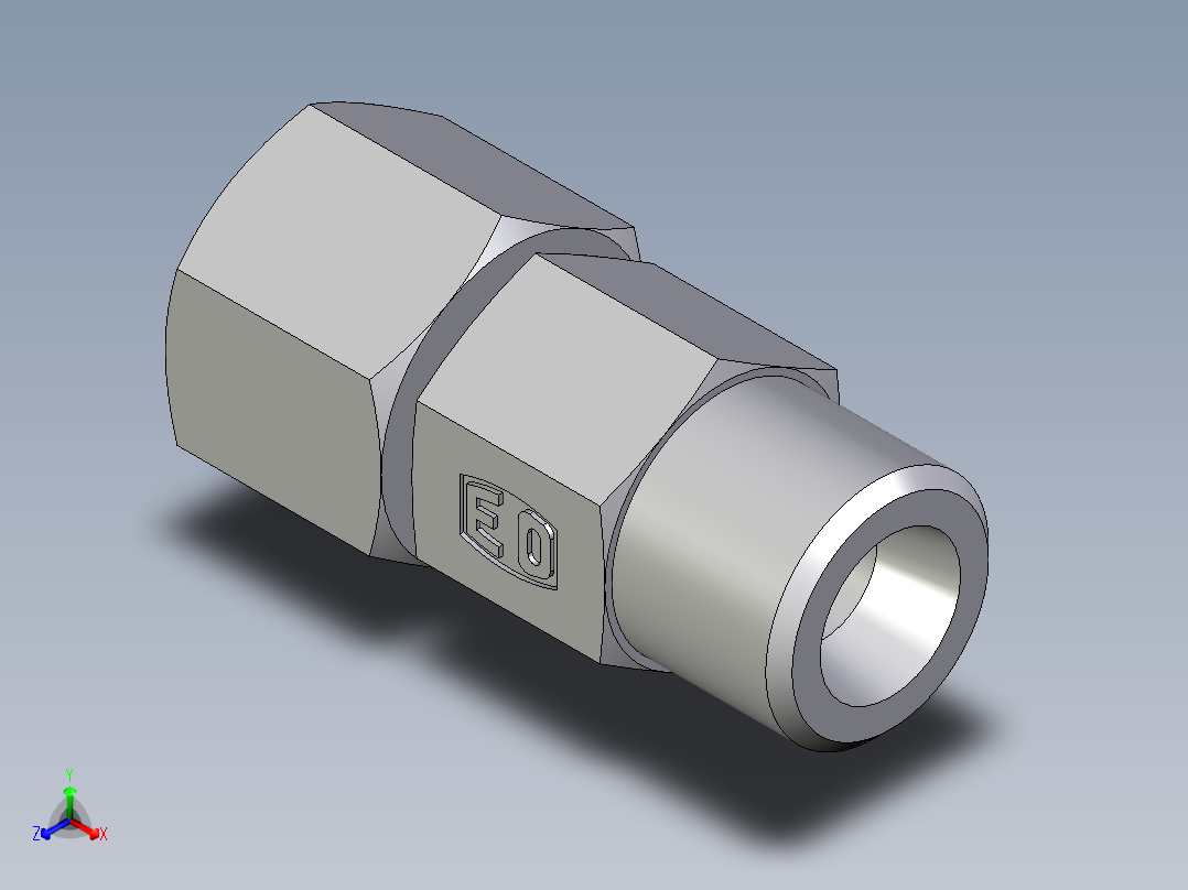 卡套式工业通用硬管接头EO_Distance_piece_adapter_DA08SOMDCF主视图
