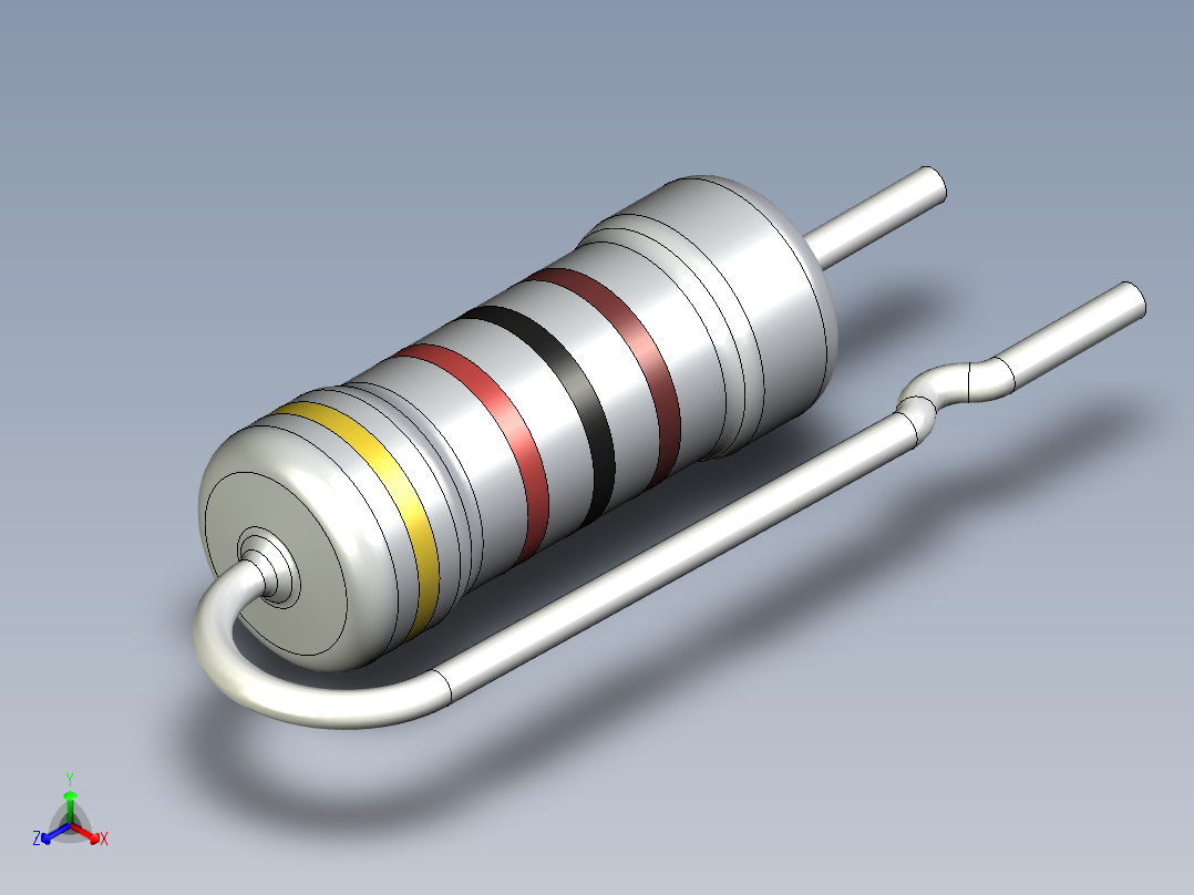 无源元件封装-RES-0.5W-V-MO正等轴测图