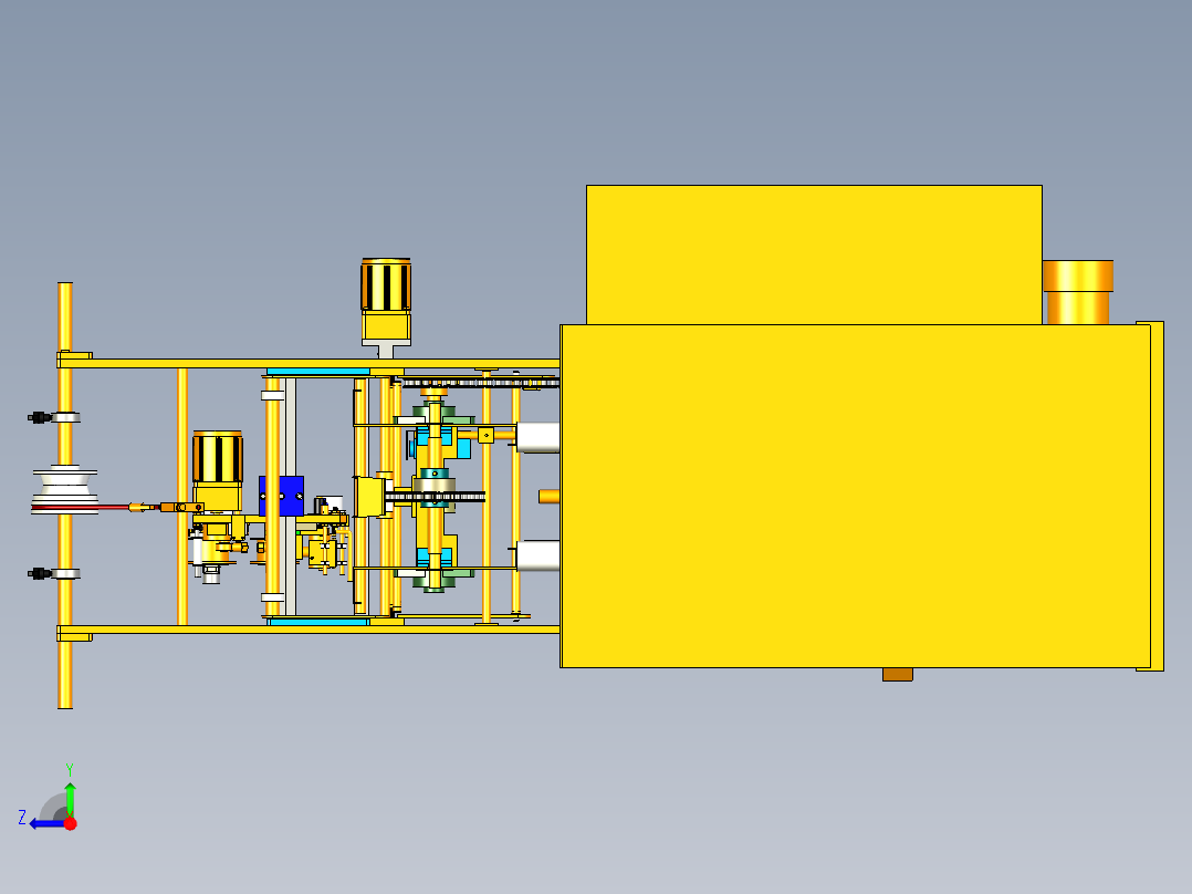 立式包装机模型右视图
