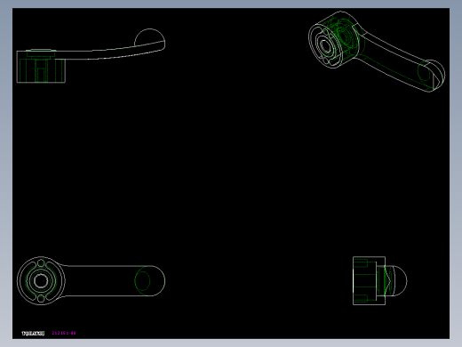 人體工學型把手ELC-2D多系列多零件图纸模型