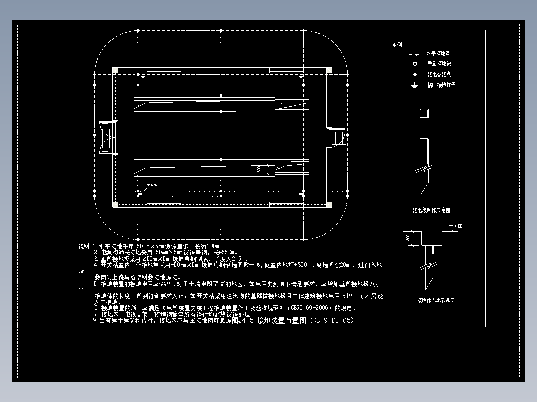图14-5 接地装置布置图（KB-9-D1-05）