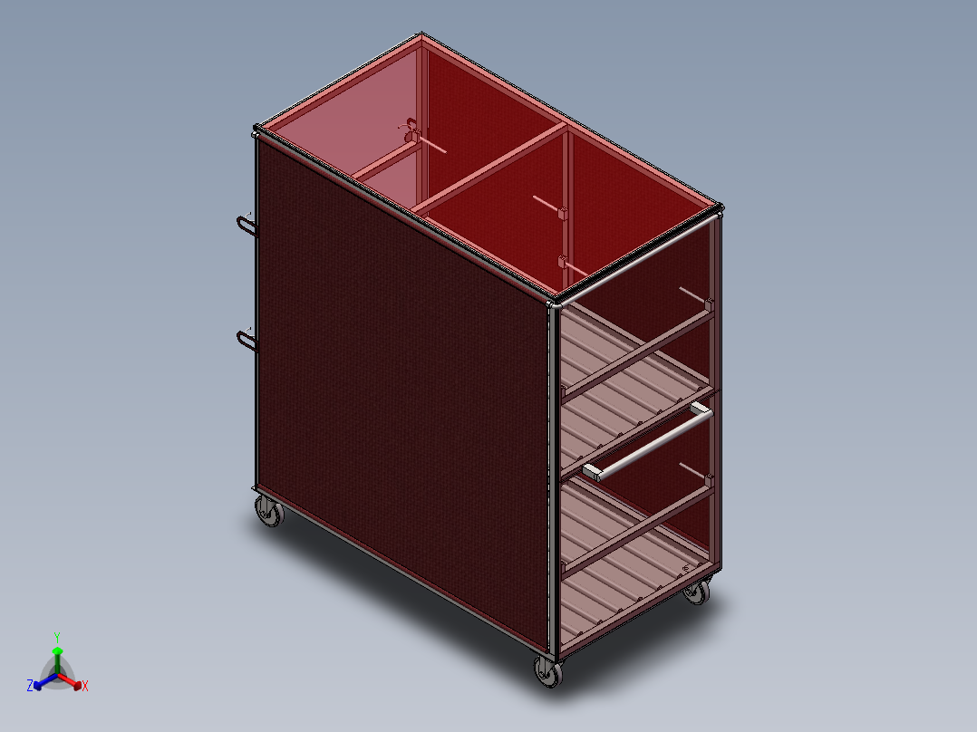 货架、PCB行业运输车正等轴测图
