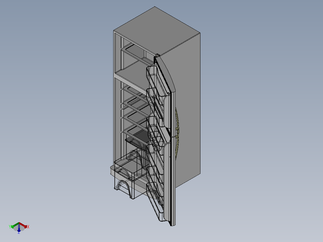 冰箱(3)正等轴测图