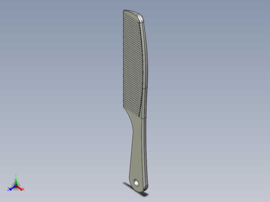 实用型家用梳子正等轴测图