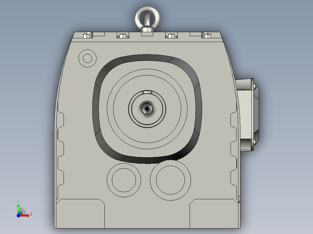 R97底脚轴伸式安装斜齿轮减速机R97-Y75-4P-1824-M1-0前视图